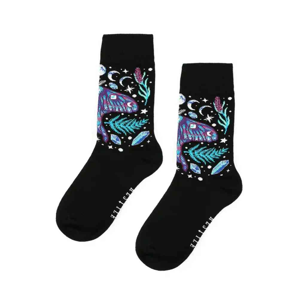Restyle - Enchanted Forest Jaquard Socks - Black